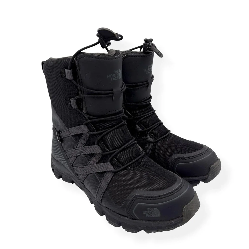 THE NORTH FACE Junior Winter Sneaker Snow Boots Hydroseal Boys Size 3 Black